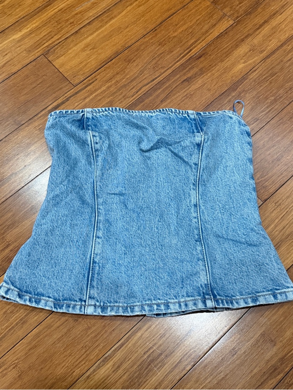 NWT Zara Light Blue Denim Corset Top S
